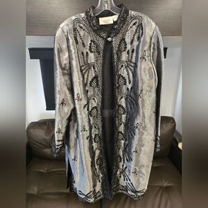 Candlelight & Champagne Vintage Poly Blend Lamè Duster